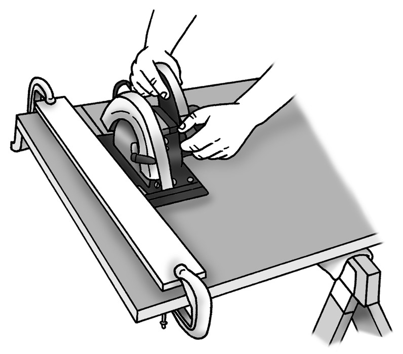 Figure 3-3: Cut the countertop along your cutting guide.